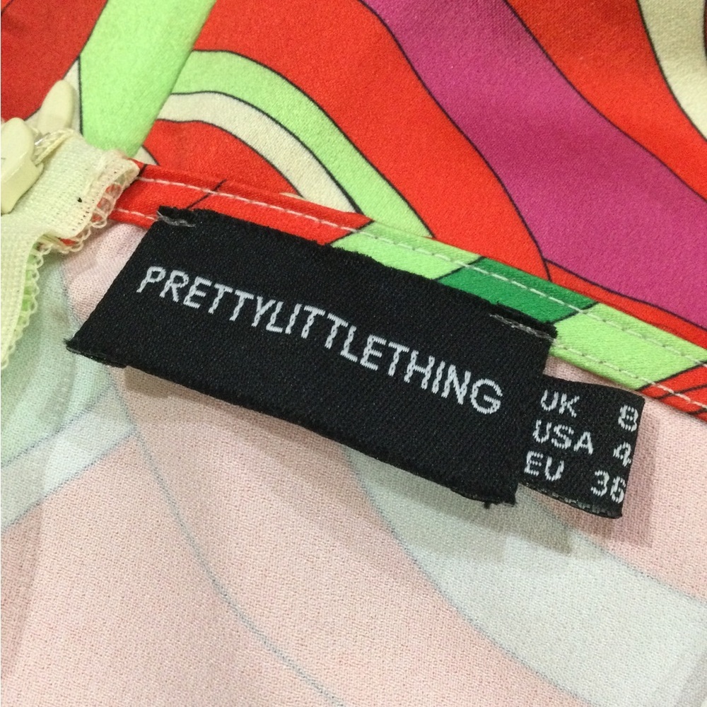 PrettyLittleThing Multicolor Asymmetrical Bodycon Mini Dress - Picture 8 of 8